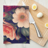 Tapete mit Blumenmuster Geschirrtuch (Viertel Falte)