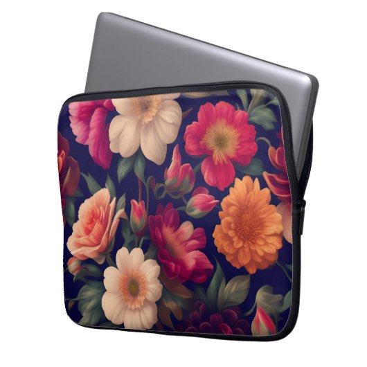 Tapete mit Blumenmuster Laptopschutzhülle (Vorderseite Links)