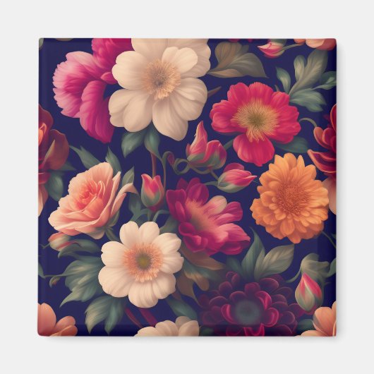 Tapete mit Blumenmuster Magnet (Vorne)