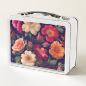 Tapete mit Blumenmuster Metall Brotdose (Rückseite)