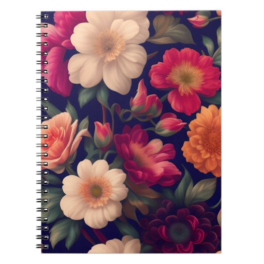 Tapete mit Blumenmuster Notizblock (Vorderseite)