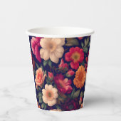 Tapete mit Blumenmuster Pappbecher (Vorderseite)