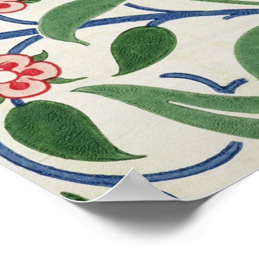 Tapete mit Blumenmuster Poster (Ecke)