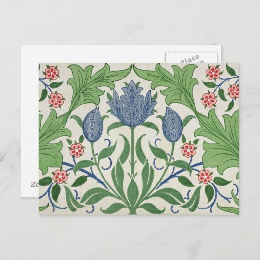 Tapete mit Blumenmuster Postkarte (Vorne/Hinten)