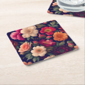 Tapete mit Blumenmuster Rechteckiger Pappuntersetzer (angewinkelt)