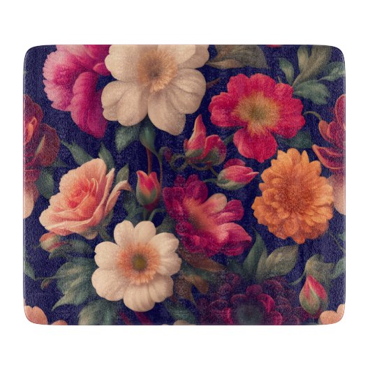 Tapete mit Blumenmuster Schneidebrett (Vorderseite)