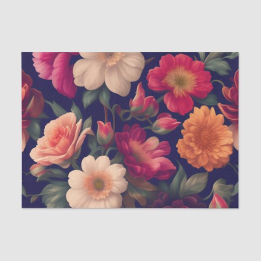 Tapete mit Blumenmuster Seidenpapier (Vorderseite)
