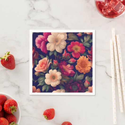 Tapete mit Blumenmuster Serviette (Beispiel)