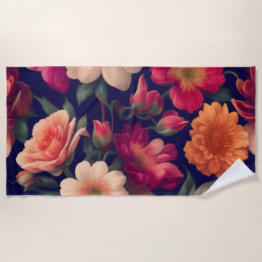 Tapete mit Blumenmuster Strandtuch (Vorderseite)