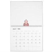 Tapete mit Innendekoration, rote Blume, weißer Hin Kalender (Mär 2026)