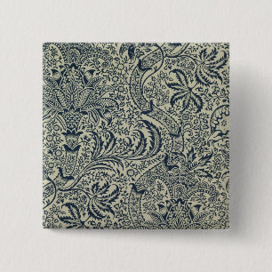 Tapete mit Marineblau-Meerespflanzeartentwurf Button