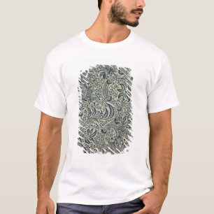 Tapete mit Marineblau-Meerespflanzeartentwurf T-Shirt