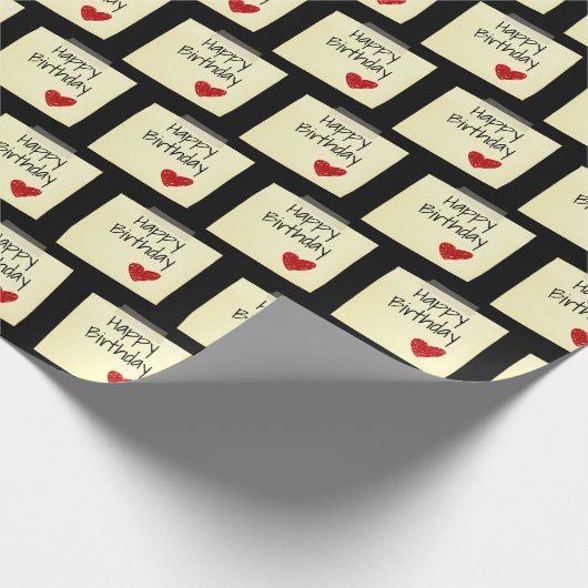Tapete Post It Note with Red Birthday Heart Geschenkpapier (Ecke)