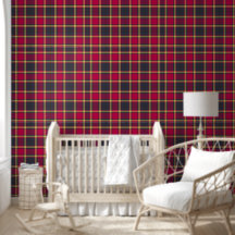 Tapete - Rot, Gelb und Grün Tartan