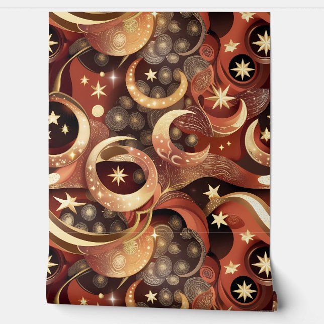 Tapete - Terrakotta Mond Design (Abrollen)