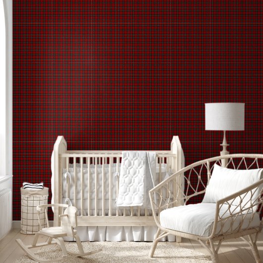 Tapete - tiefrote und grüne Tartan (Kinder)