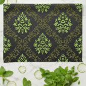 Tapeten-Blumengrün Geschirrtuch (Gefaltet)