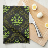 Tapeten-Blumengrün Geschirrtuch (Viertel Falte)