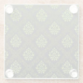 Tapeten-Blumengrün Glasuntersetzer (Rückseite)