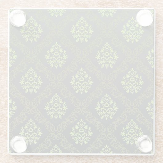 Tapeten-Blumengrün Glasuntersetzer (Rückseite)