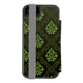 Tapeten-Blumengrün Incipio iPhone Geldbeutel-Hülle (Folio Rückseite)