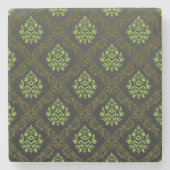 Tapeten-Blumengrün Steinuntersetzer (Vorderseite)