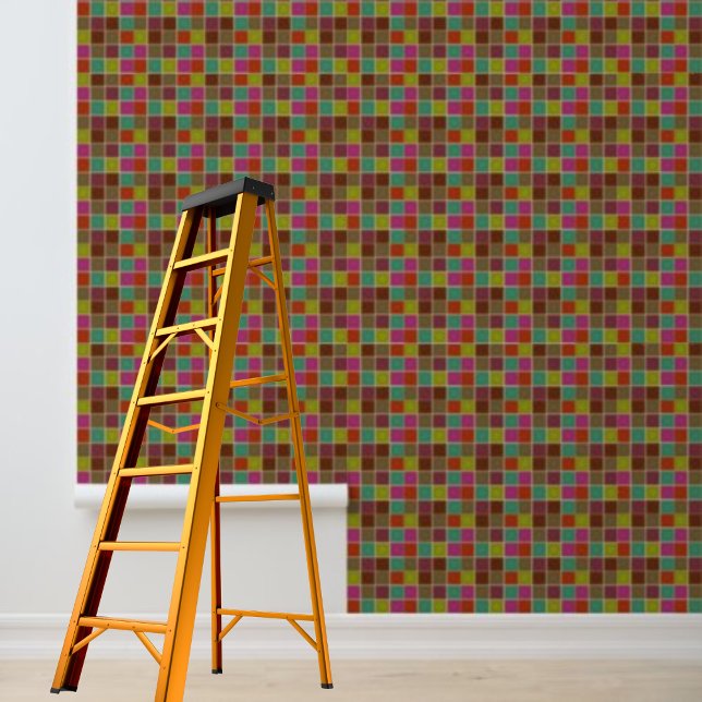Tapeten mit abziehbaren und schwarzen Streifen (Peel and stick wallpaper multi-colored squares wallpaper)