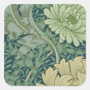 Tapeten-Muster-Probe mit Chrysantheme Quadratischer Aufkleber