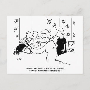 Tapeten um unförmige Objekte lustig Postkarte