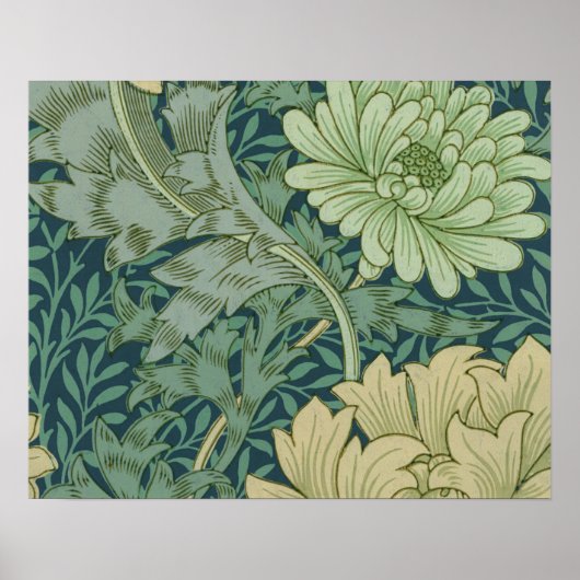 Tapetenmusterprobe mit Chrysantheme Poster (Vorne)