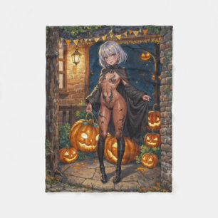 Tapfere Halloween-Mädchen Süßes oder Saures Bodypa Fleecedecke