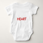 tapfere HERZ-Weste Baby Strampler (Rückseite)