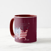 Tapfere Herzen in Maron Tasse (Vorderseite Links)