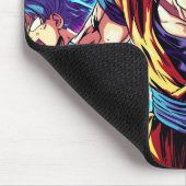 Tapferer Anime-Held-Junge auf Computer-Laptop Mousepad (Ecke)