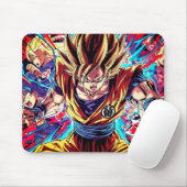 Tapferer Anime-Held-Junge auf Computer-Laptop Mousepad (Mit Mouse)