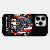 Tapferer Feuerwehrmann bereit iPhone Hülle (Rückseite (Horizontal))