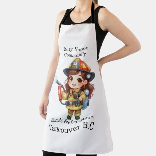 tapferer Feuerwehrmann in heller Ausrüstung Schürze (InSitu)