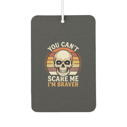 Tapferer Halloween-Schädel Retro-Horror-Design_1 Autolufterfrischer (Vorderseite)
