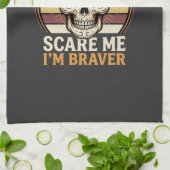 Tapferer Halloween-Schädel Retro-Horror-Design_1 Geschirrtuch (Gefaltet)