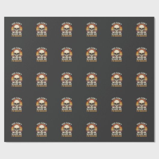 Tapferer Halloween-Totenkopf Retro-Horror-Design_1 Geschenkpapier (Flach)