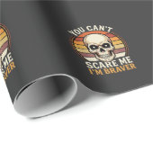Tapferer Halloween-Totenkopf Retro-Horror-Design_1 Geschenkpapier (Rolleneckpunkt)