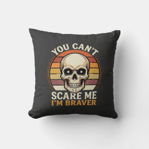 Tapferer Halloween-Totenkopf Retro-Horror-Design_1 Kissen