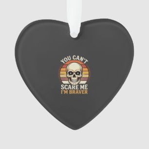 Tapferer Halloween-Totenkopf Retro-Horror-Design_1 Ornament