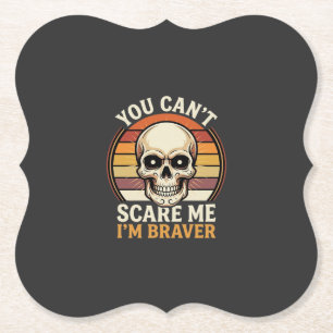 Tapferer Halloween-Totenkopf Retro-Horror-Design_1 Untersetzer