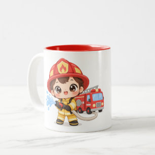 Tapferer kleiner Feuerwehrmann Zweifarbige Tasse