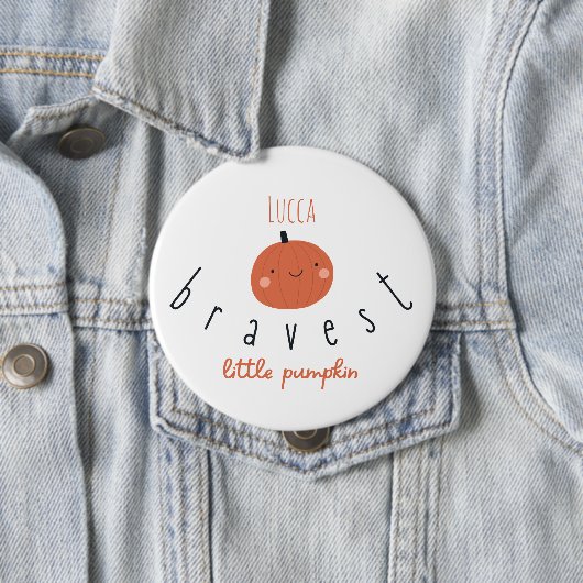 tapferer kleiner Kürbisknopf Individuelle Name Button (Beispiel)