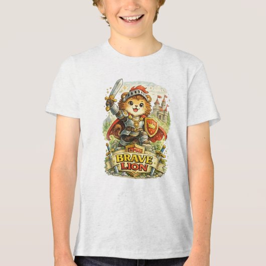 Tapferer Löwe Tri-Blend Shirt (Vorderseite)