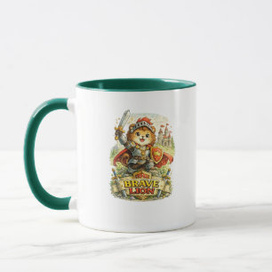 Tapferer Löwenritter Süße Fantasy-Kaffeetasse Tasse
