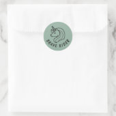 Tapferer Reiter Grün Runder Aufkleber (Tasche)