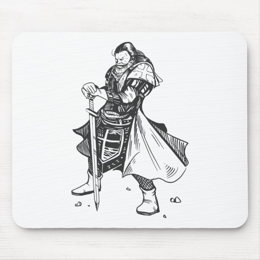 Tapferer Ritter Held Mousepad (Vorne)